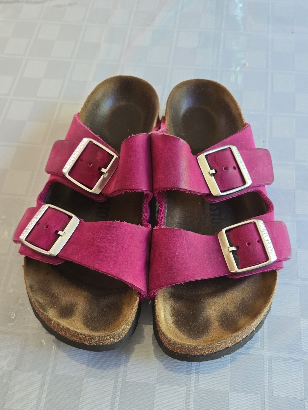 Birkenstock Women's Double-Buckle Arizona Suede Slide Sandals - Zinfandel